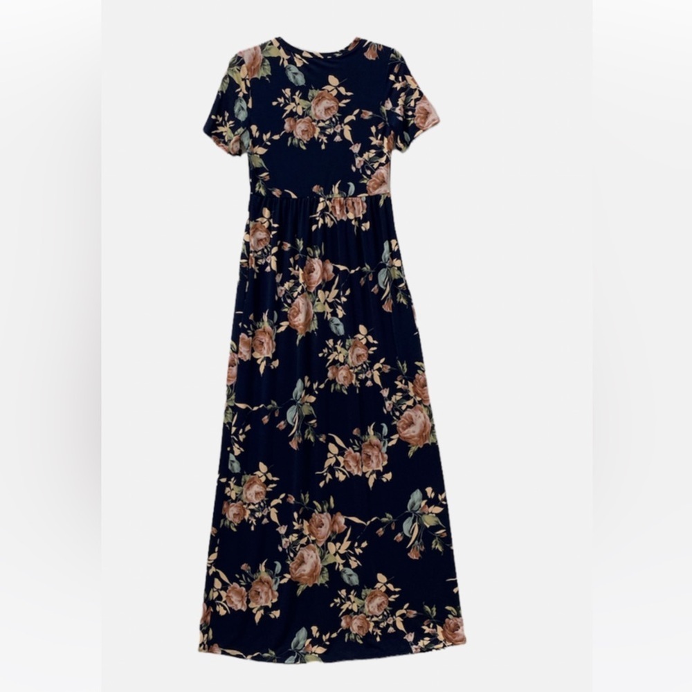 Floral Navy Maxi Dress With Pockets